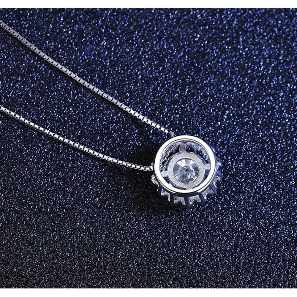 Certified 1ct. t.w. Diamond Moissanite Halo Necklace NEW M - Picture 5 of 10
